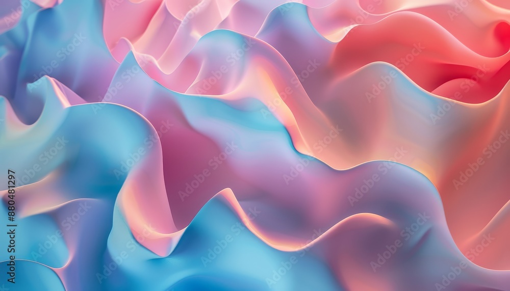 Abstract Pastel Shapes in Soft Gradient Hues Shifting and Flowing