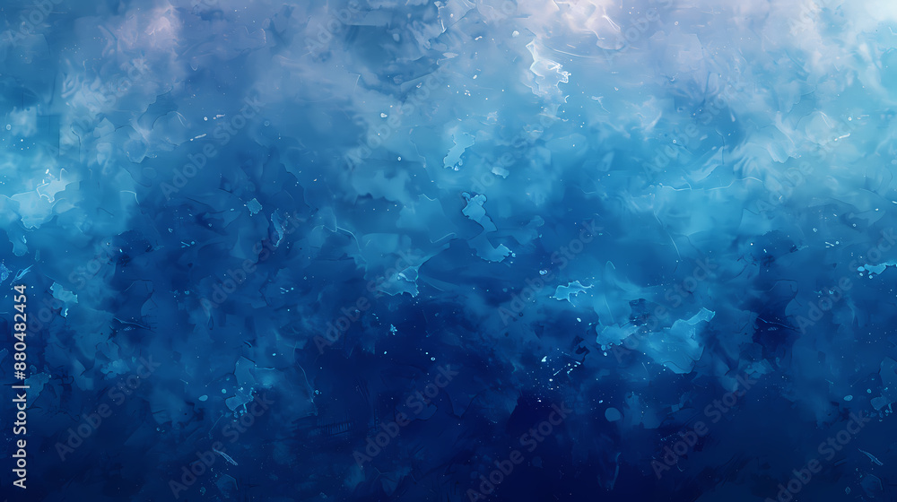 Obraz premium Abstract blue watercolor texture resembling ocean waves creating a serene, calming visual effect.
