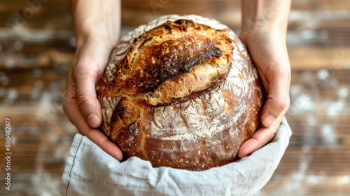 The freshly baked sourdough bread photo