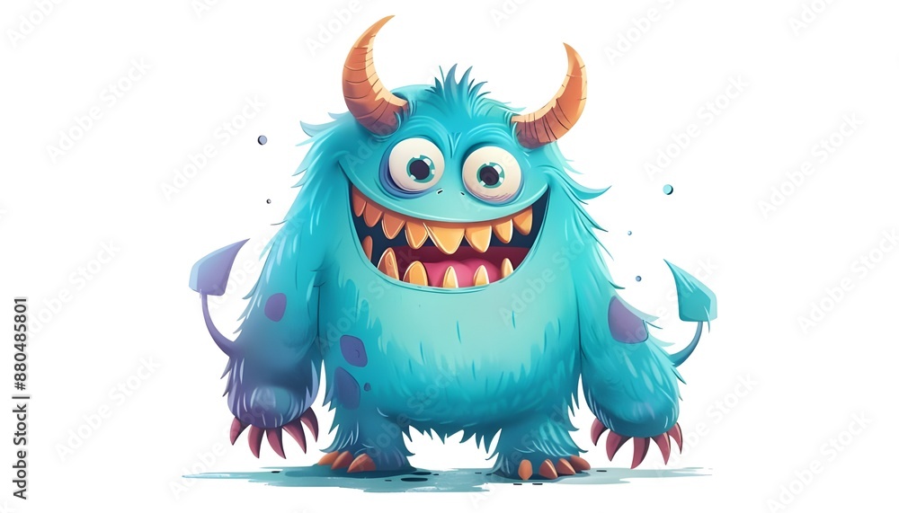 Cute cartoon monster isolated on white Cute cartoon monster isolated on white