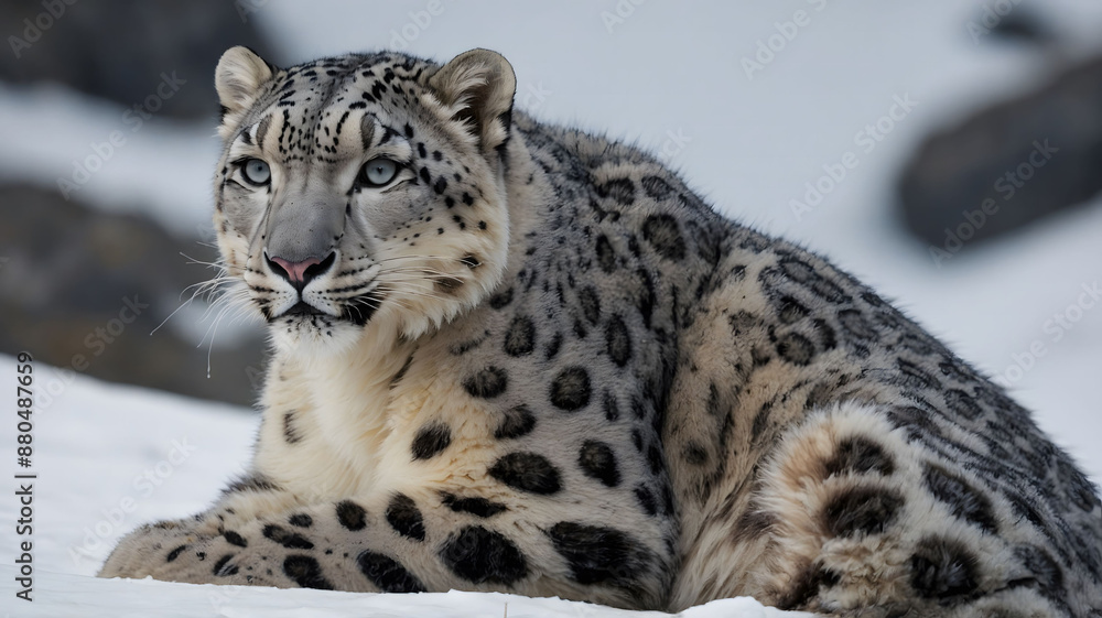 Snow leopard in himalaya region Snow leopard in himalaya region