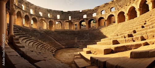 Ancient Roman Amphitheater with Stone Seats