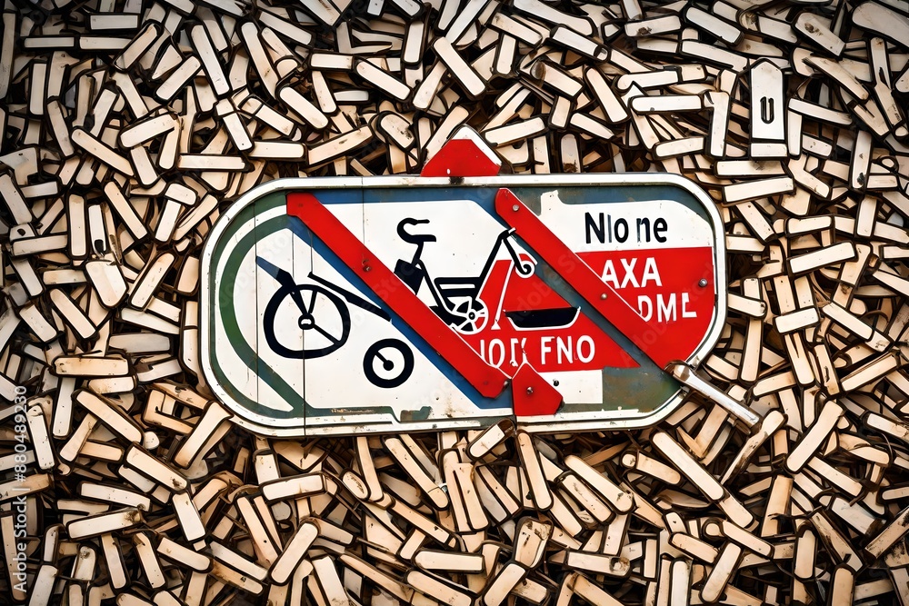 7Panneau routier francais Acces interdit aux vehicules a moteur sauf cyclomoteurs 7Panneau routier francais Acces interdit aux vehicules a moteur sauf cyclomoteurs