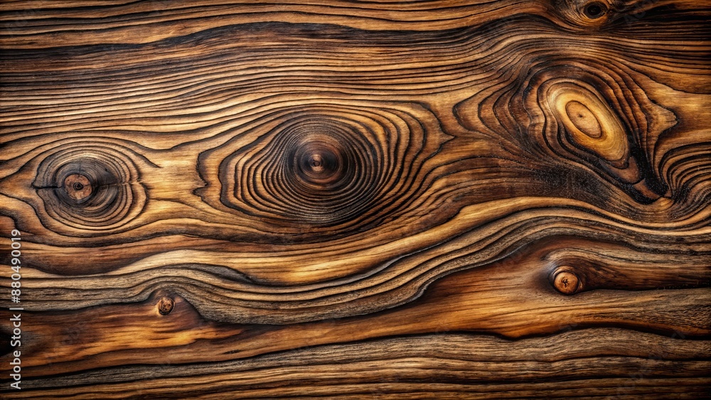 Mysterious dark wood grain pattern with subtle knots and veins, evoking a sense of ancient, rugged, and mystifying natural beauty. Mysterious dark wood grain pattern with subtle knots and veins, evoking a sense of ancient, rugged, and mystifying natural beauty.