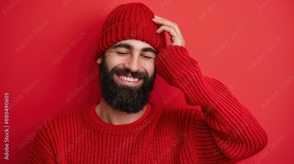 The man in red beanie The man in red beanie