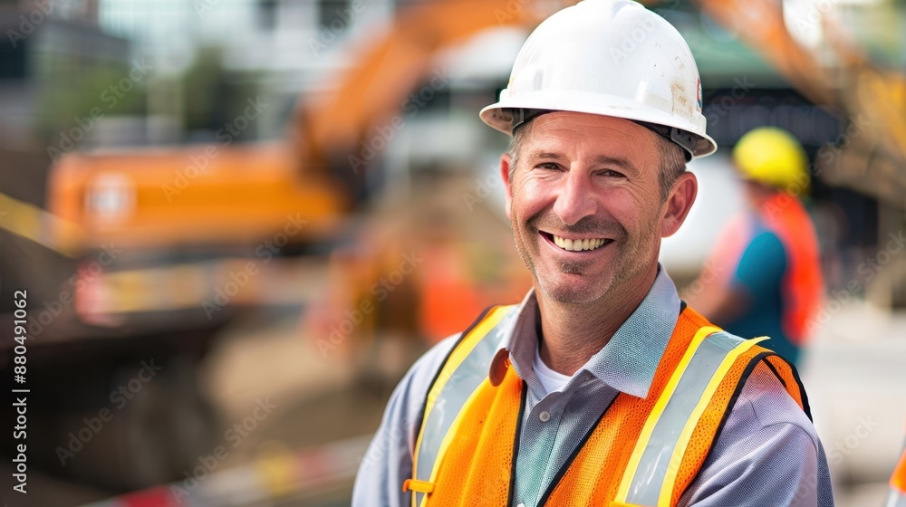 The smiling construction worker The smiling construction worker