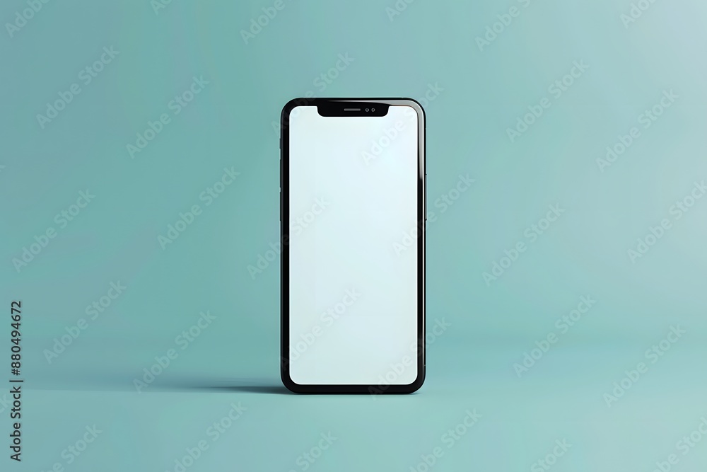 Modern Smartphone with Blank Screen on Minimalist Background Modern Smartphone with Blank Screen on Minimalist Background