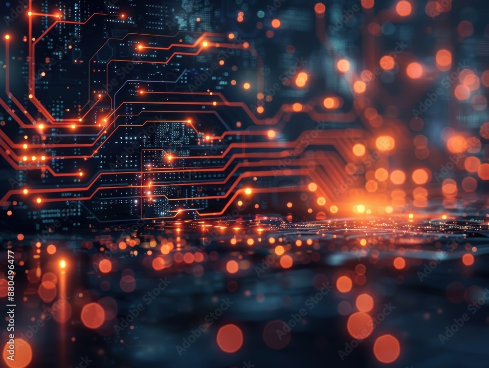 Fototapeta premium Corporate background with modern tech elements.