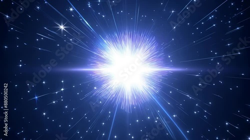 bright starry sky with a glowing star. generative ai