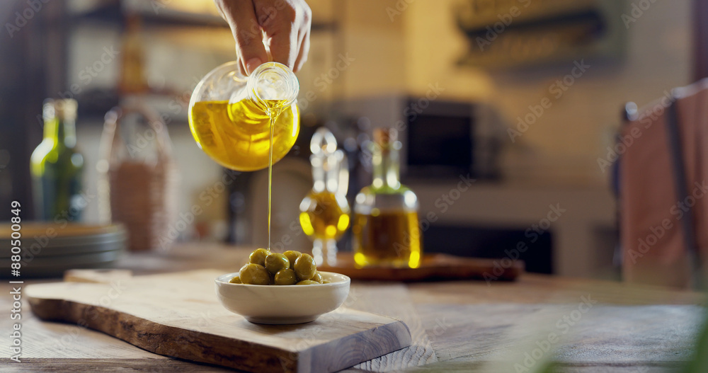 Green olive oil and olive oil concept Green olive oil and olive oil concept