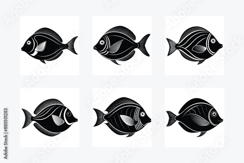 Surgeonfish icon vector silhouette illustration