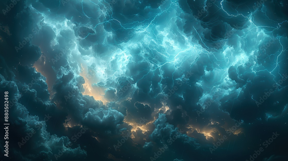 Dark thunderclouds with lightning bolts striking in the background, in 4K resolution. Dark thunderclouds with lightning bolts striking in the background, in 4K resolution.