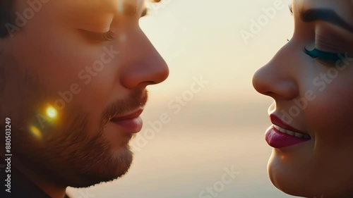 couple in love, close up. generative ai