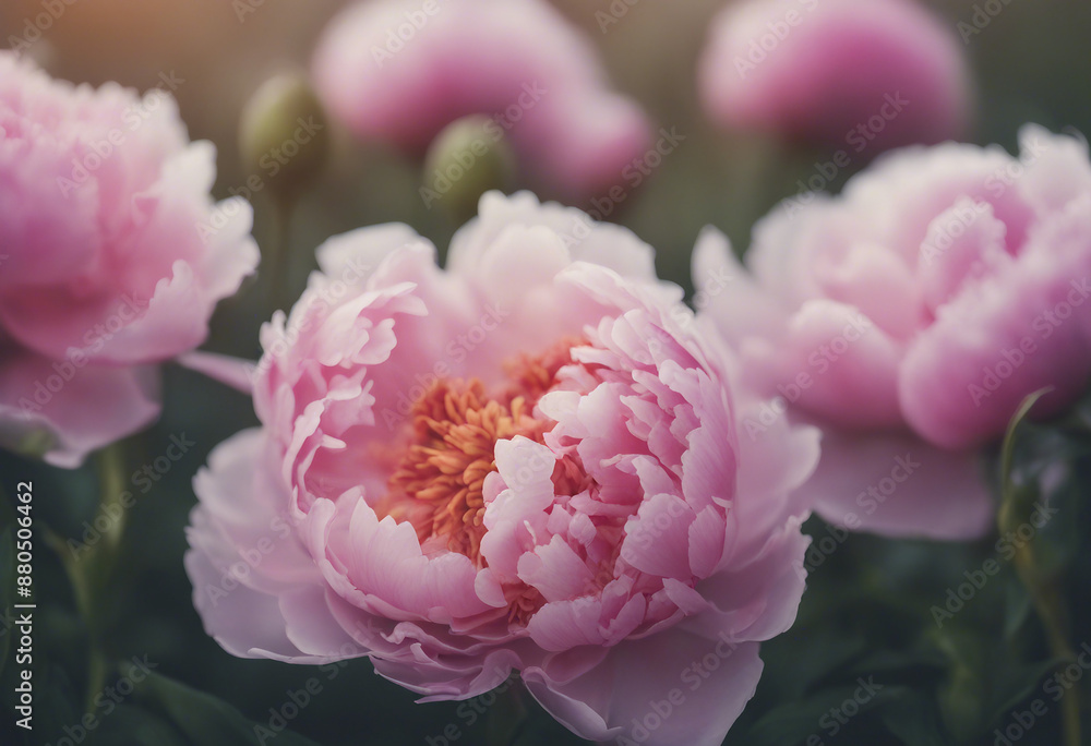 Artwork of peony flowers Artwork of peony flowers