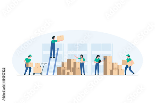 Warehouse Worker, Organized Inventory Management in Warehouse.