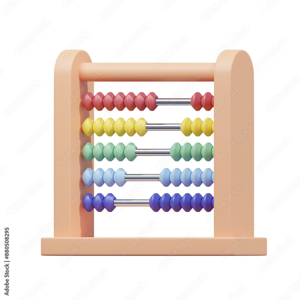 brown rainbow abacus 3d illustration brown rainbow abacus 3d illustration