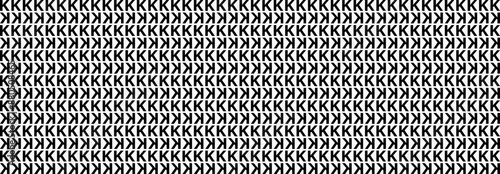 Pattern letter K, Abstract Geometric, Illustration, vector, alternating overlapping, orderly arrangement background, black and white, banner, website. 