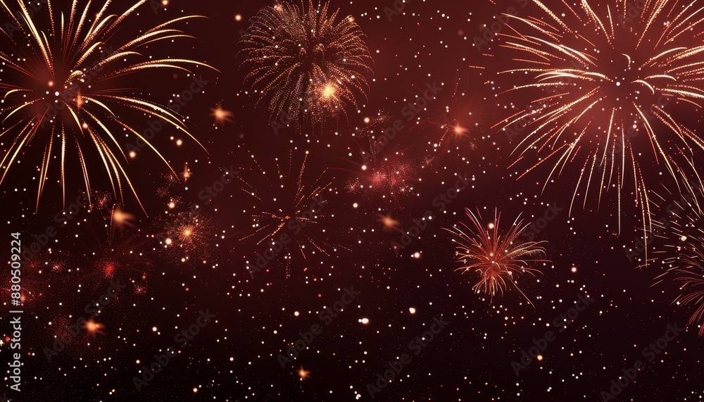 Fototapeta premium Cityscape Festive Celebration with Fireworks Lighting Up the Night Sky
