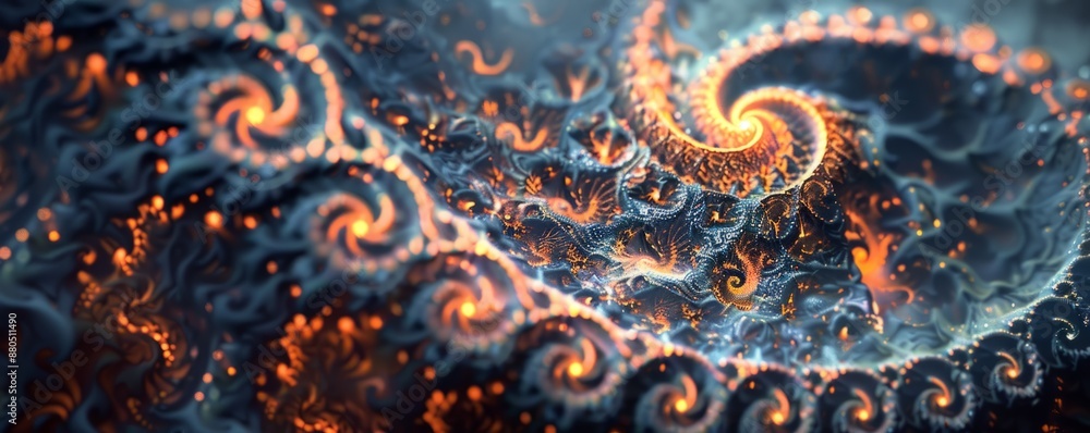 Intricate fractal patterns with glowing edges, 4K hyperrealistic photo Intricate fractal patterns with glowing edges, 4K hyperrealistic photo