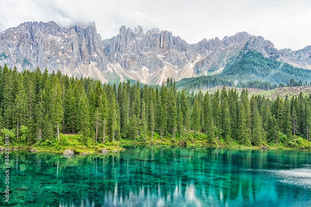 Carezza Lake in the Italian Dolomites Carezza Lake in the Italian Dolomites