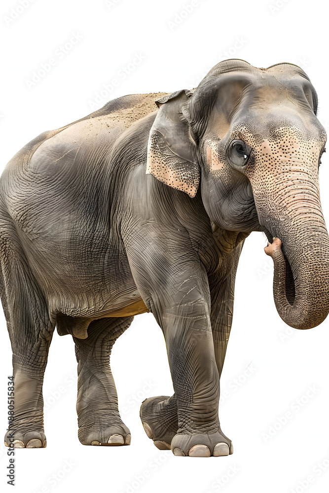 Fototapeta premium Indian elephant female greeting cutout