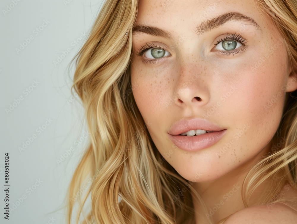 Fototapeta premium Porträt einer blonden Frau mit Sommersprossen
