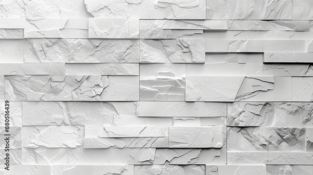 Fototapeta premium The wall wallpaper tiles background panorama banner is white gray grey stone concrete texture