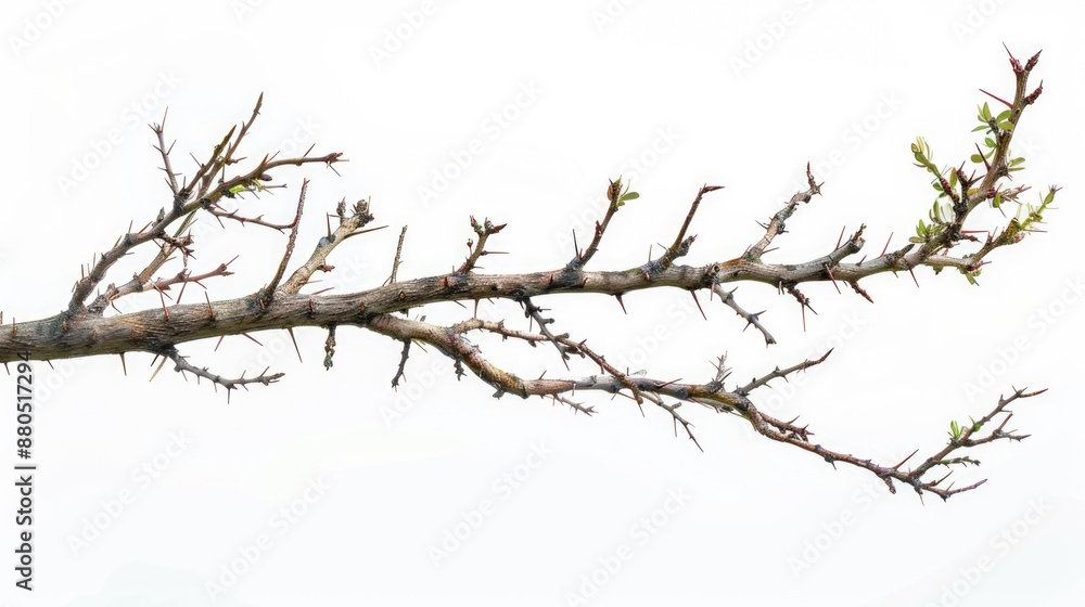 A bird sits comfortably on the top of a tree branch, with branches and leaves surrounding it A bird sits comfortably on the top of a tree branch, with branches and leaves surrounding it
