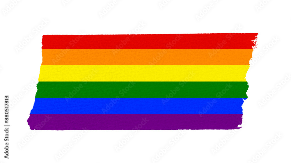 Obraz premium Rainbow flag png sticker, washi tape design, transparent background