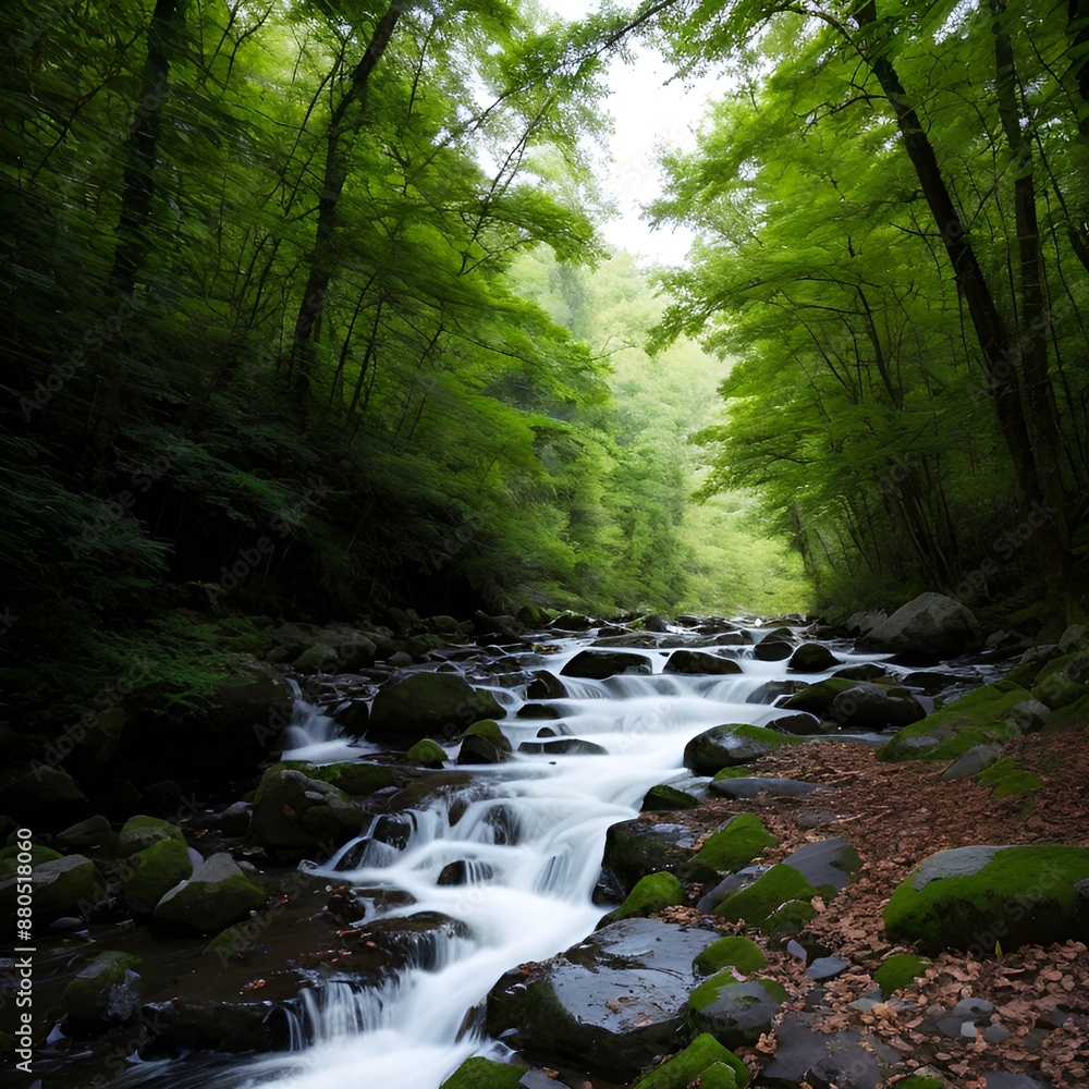 Obraz premium stream in the forest