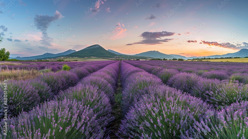 Obraz premium Lavender Fields at Sunset in Provence