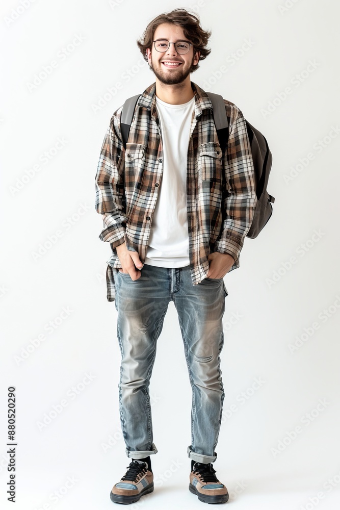 Man Standing in Front of White Wall Man Standing in Front of White Wall