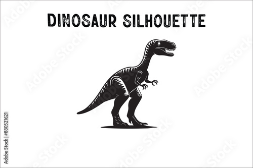 Dinosaur Vector Silhouette Design on White background.Dinosaur silhouettes vector illustration..