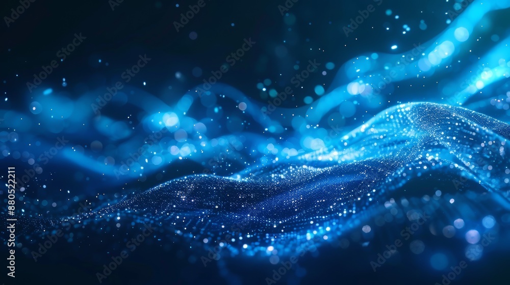 An abstract background of digital particles and waves in a digital cyberspace An abstract background of digital particles and waves in a digital cyberspace