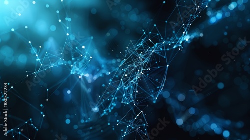 Design digital technology concept with abstract futuristic polygons. Illustration drawn in 3D.