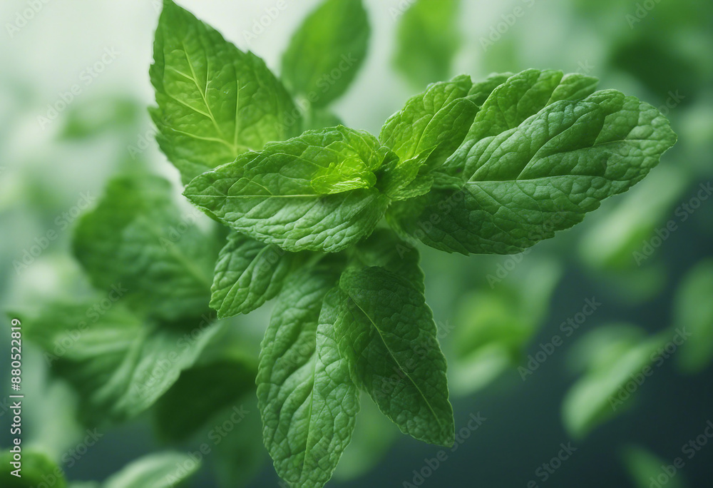 Flying delicious fresh mint leaves cut out Flying delicious fresh mint leaves cut out