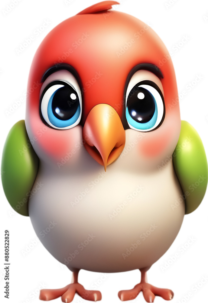 Fototapeta premium Adorable Cartoon Love Bird Clipart Illustration. 