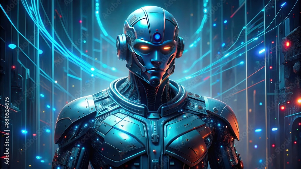 Futuristic AI coding agent concept with digital code, artificial intelligence Futuristic AI coding agent concept with digital code, artificial intelligence