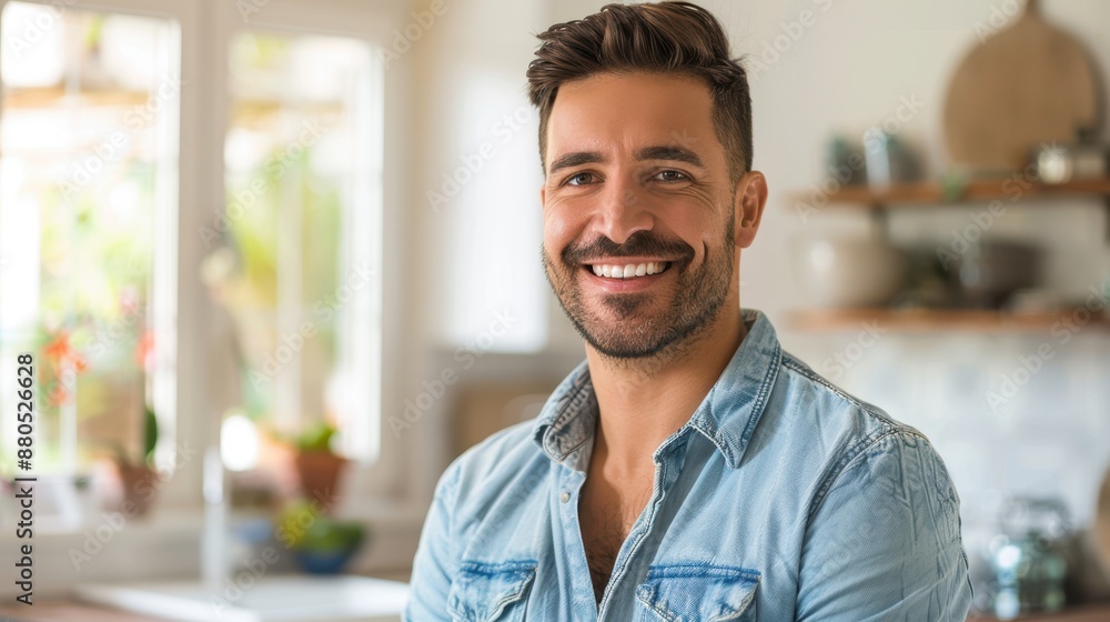 Obraz premium The smiling man in denim