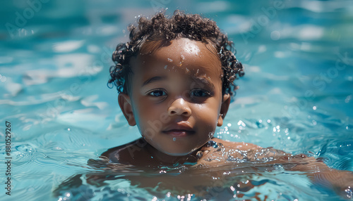 A baby is in the water, looking at the camera © terra.incognita