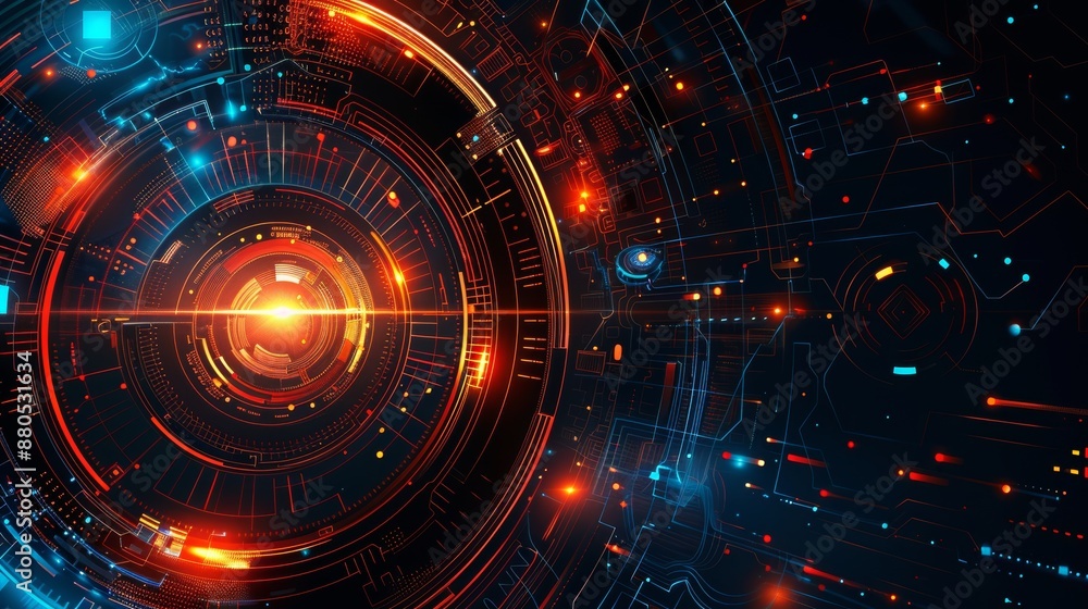 The abstract background design combines technology, science, and innovation The abstract background design combines technology, science, and innovation