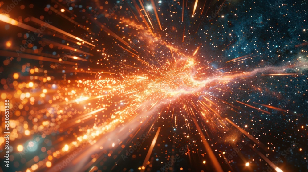 Fototapeta premium Hyperdrive image of space design background Hyper jump in space. 3D rendering