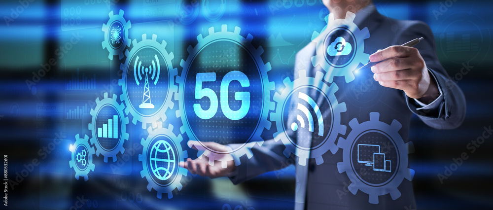 5G New generation high speed wireless mobile internet connection concept. 5G New generation high speed wireless mobile internet connection concept.