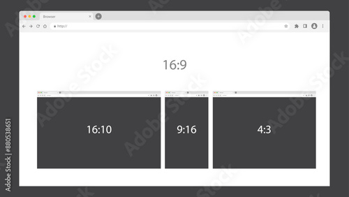 Responsive Web Design Laptop computer and Mobile size Browser Design Mockup. Laptop, Tablet, Smartphone UI Vector Illustration