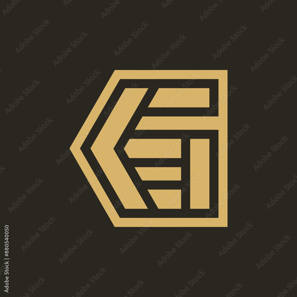 Polygon monoline alphabet logo template design Polygon monoline alphabet logo template design