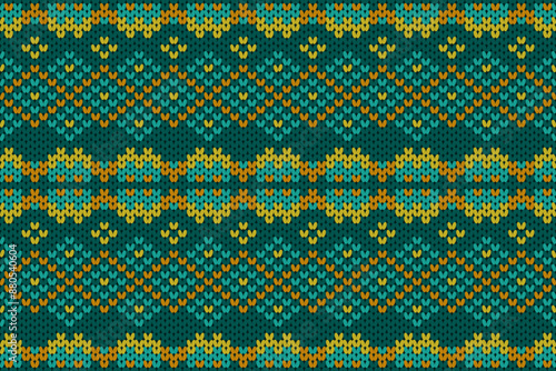 Cotton rhombus argyle knit texture geometric vector seamless. Rug knitwear fabric print. Winter seamless knitted pattern. 
