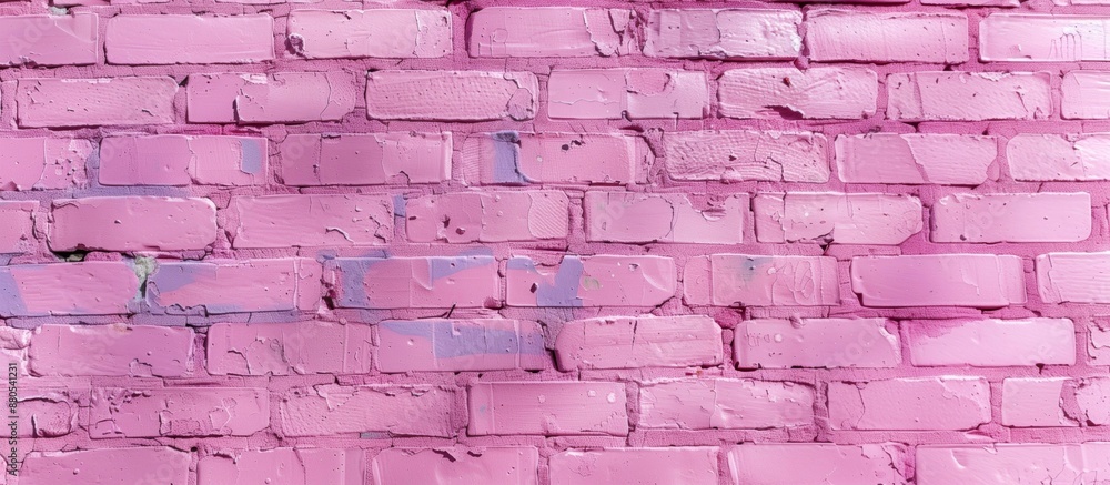 Fototapeta premium ピンクに塗られたレンガの壁