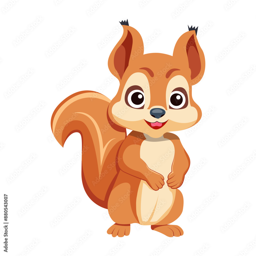 Fototapeta premium Cute squirrel icon designed in flat style