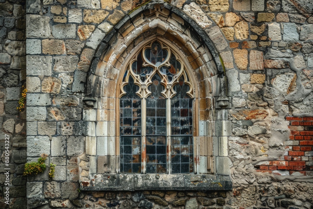 A historic stone building with a prominent clock tower and window details A historic stone building with a prominent clock tower and window details