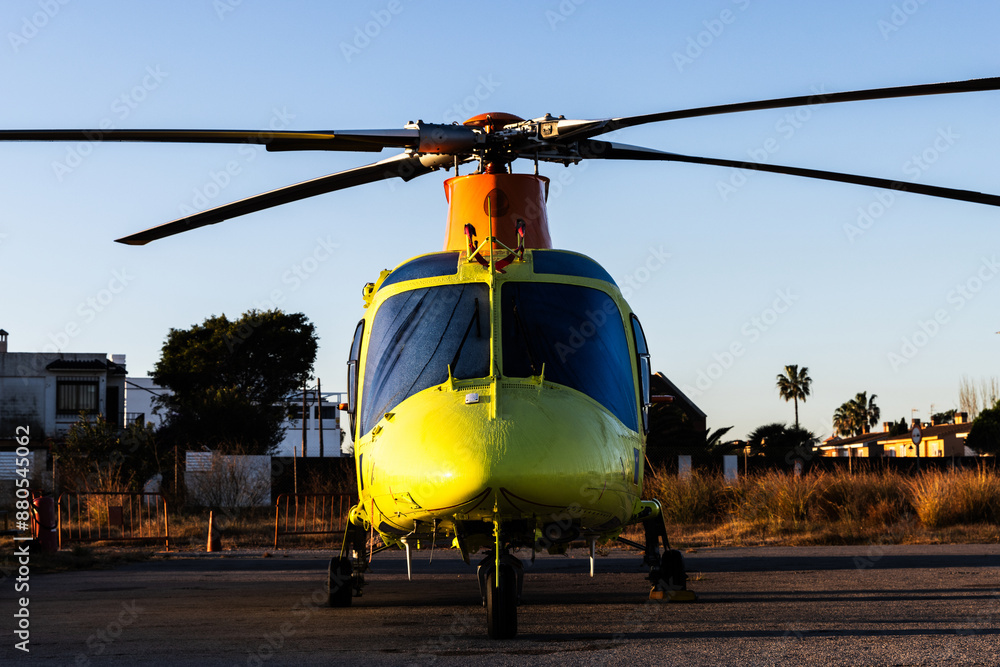 Medical rescue helicopter landed at the aerodrome. Medical rescue helicopter landed at the aerodrome.